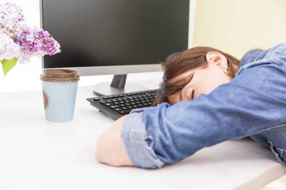 Image of women taking a break while working from home 